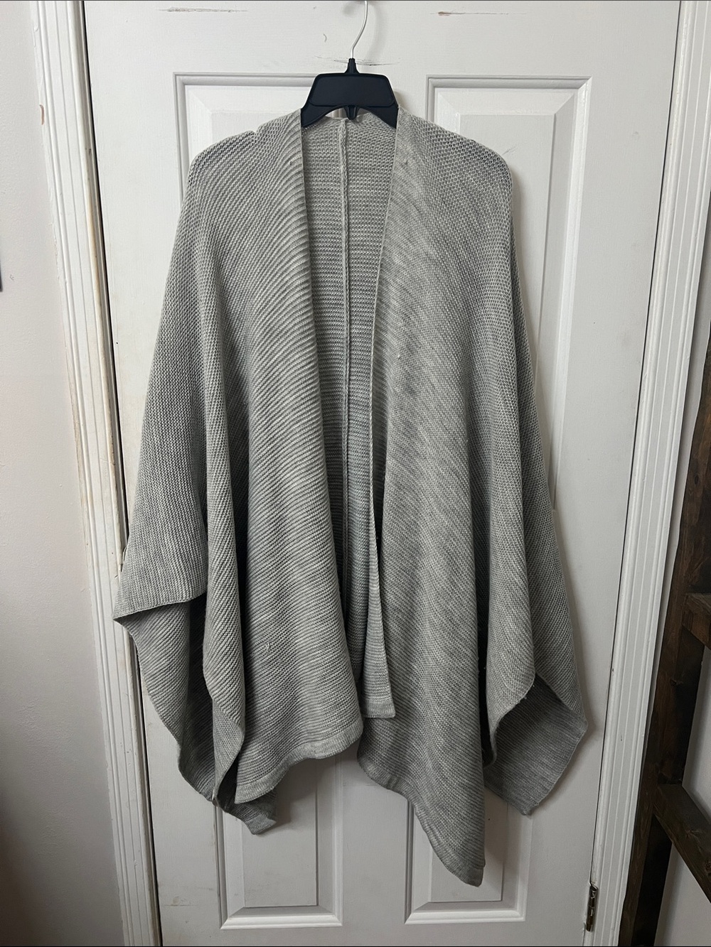 Francesca's Gray Open Front Poncho